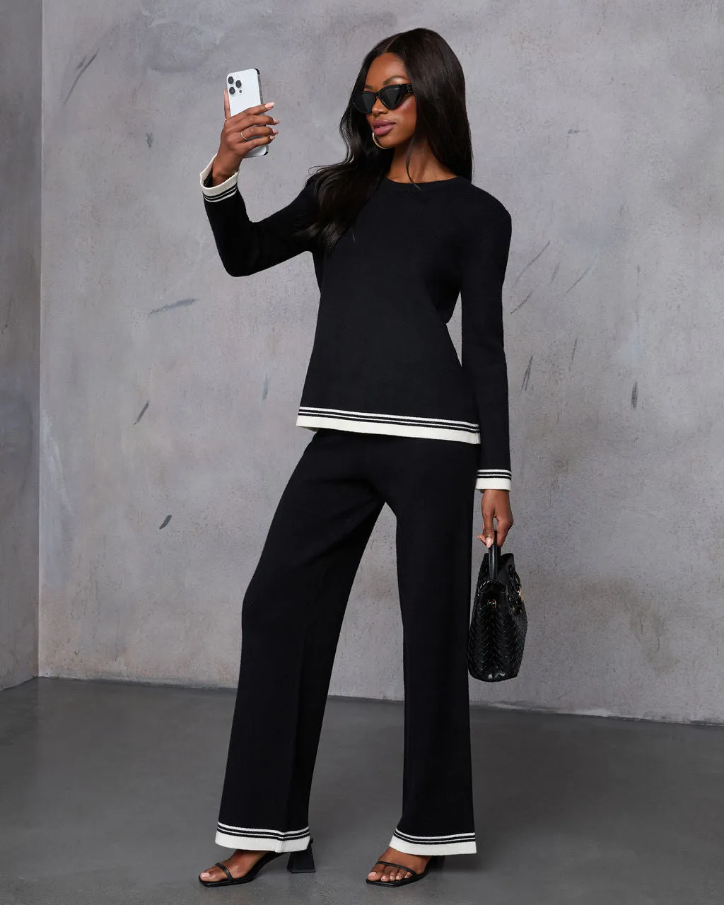 Tesnie Contrast Long Sleeve Top sold by Vici
