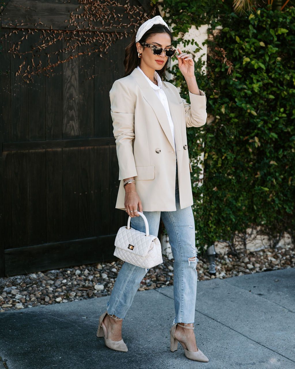 Whinn Pocketed Blazer - Tan - SALE sold by Vici