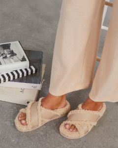 Billini Zelie Slides - Beige sold by Vici