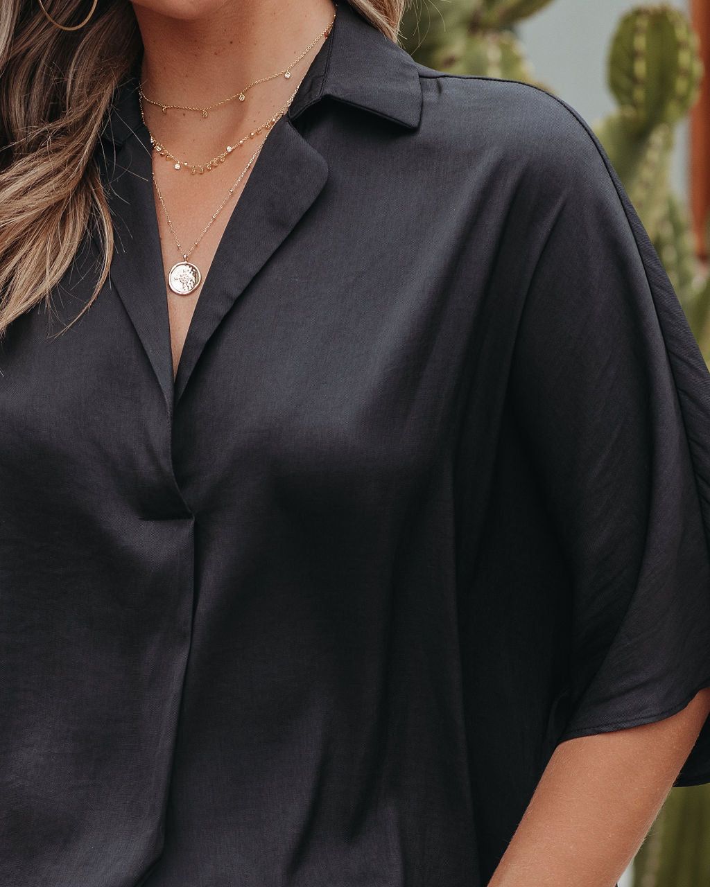 All Time Classic Collared Blouse - Black sold by Vici product image thumbnail 4