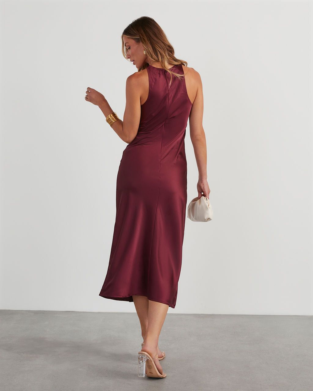 All The Allure Satin Slip Midi Dress sold by Vici product image thumbnail 4