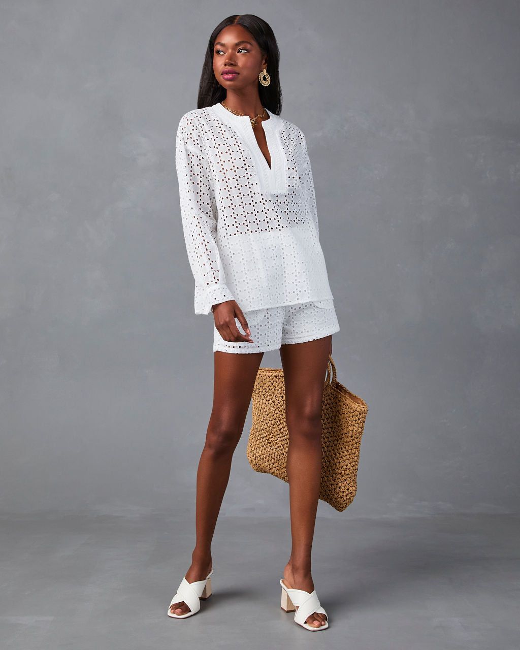 Prisca Eyelet Cotton Cover Up sold by Vici product image thumbnail 4