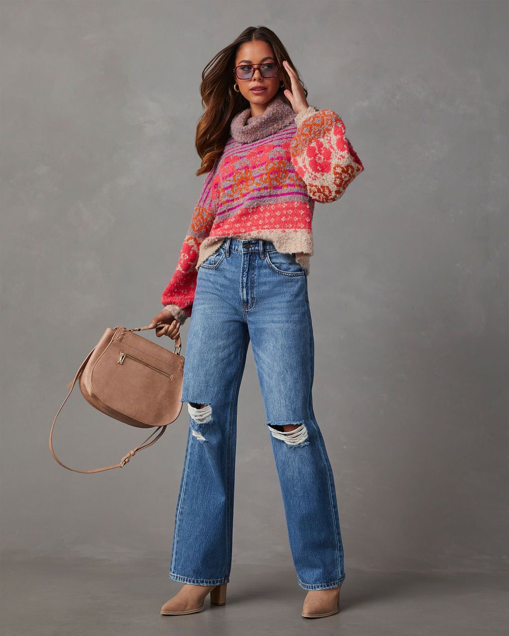 Monet Knit Printed Turtleneck Pullover Sweater sold by Vici product image thumbnail 6