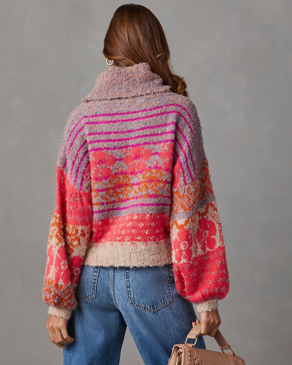Monet Knit Printed Turtleneck Pullover Sweater sold by Vici product image thumbnail 4