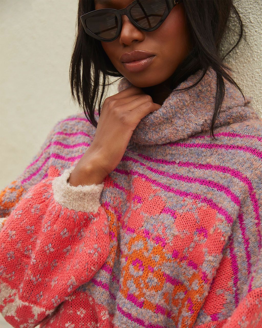 Monet Knit Printed Turtleneck Pullover Sweater sold by Vici product image thumbnail 2