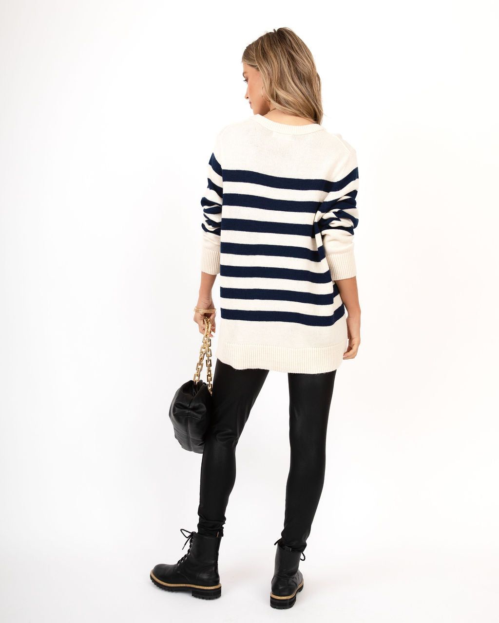 Venice Striped Knit Sweater - Navy - LAST CHANCE sold by Vici product image thumbnail 4