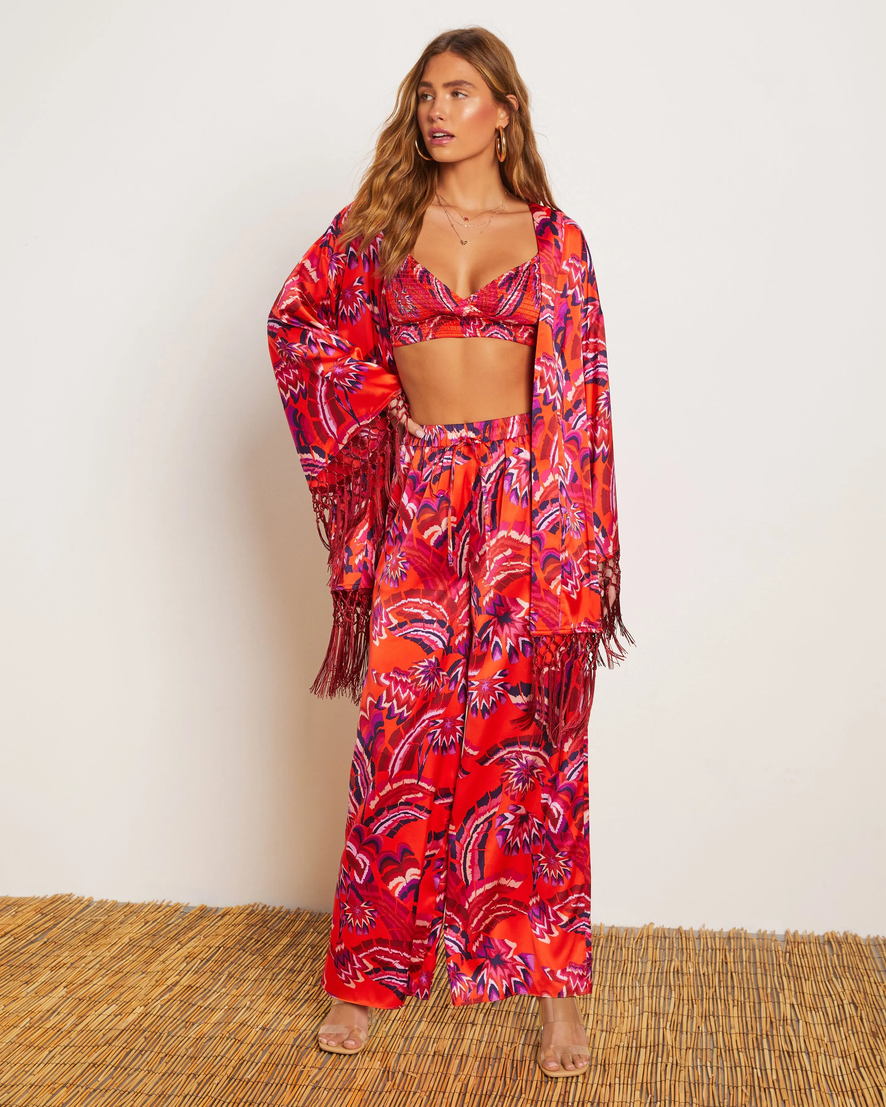 Azra Tropical Smocked Crop Top sold by Vici product image thumbnail 3