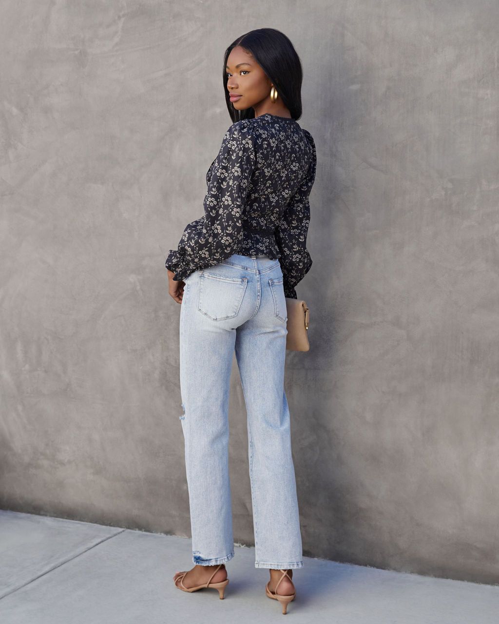 Irvine Floral Cotton Blend Crochet Trim Top - FINAL SALE sold by Vici product image thumbnail 4