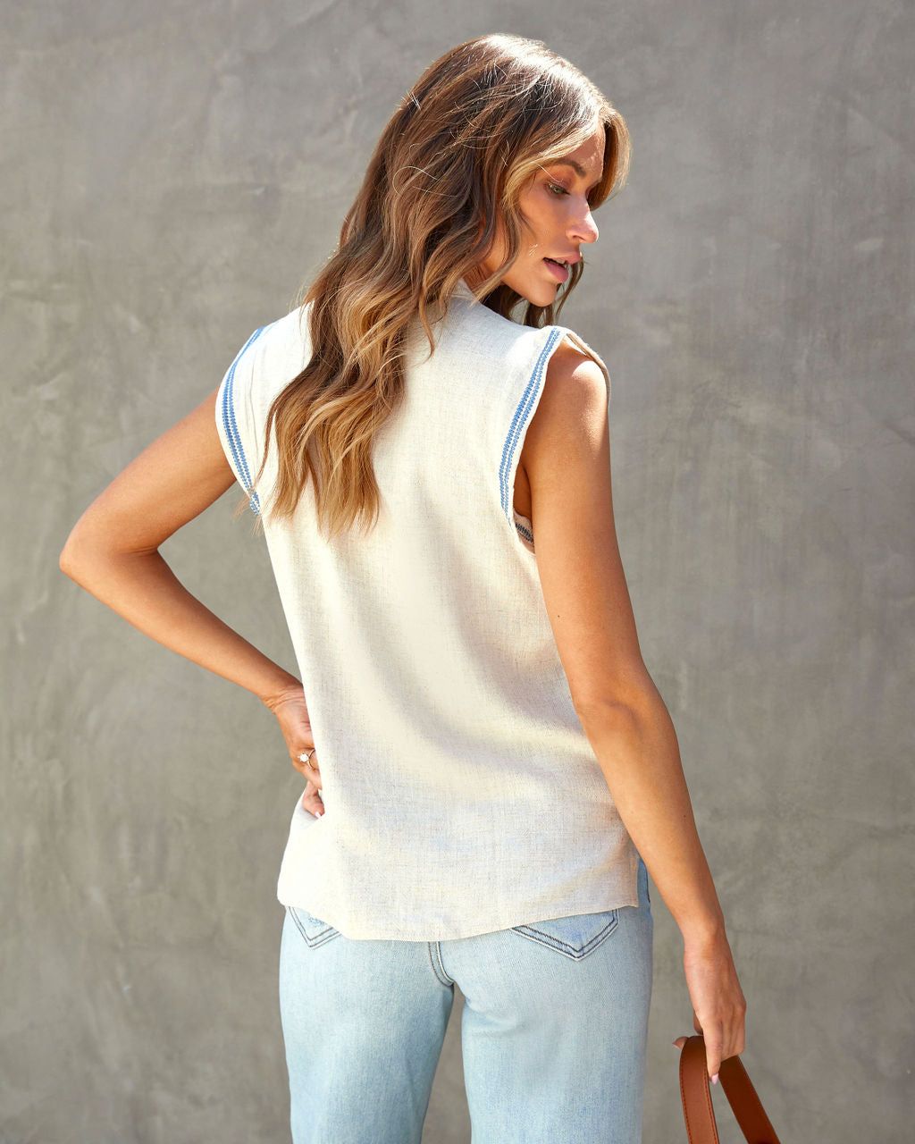 Claudine Embroidered Tassel Tie Top - FINAL SALE sold by Vici product image thumbnail 2