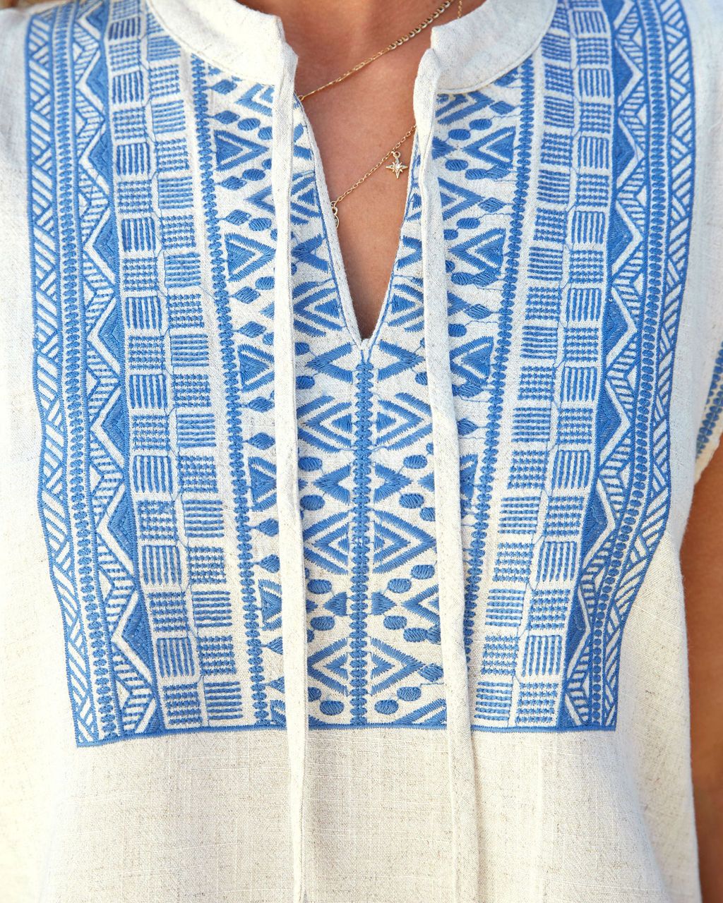 Claudine Embroidered Tassel Tie Top - FINAL SALE sold by Vici product image thumbnail 3