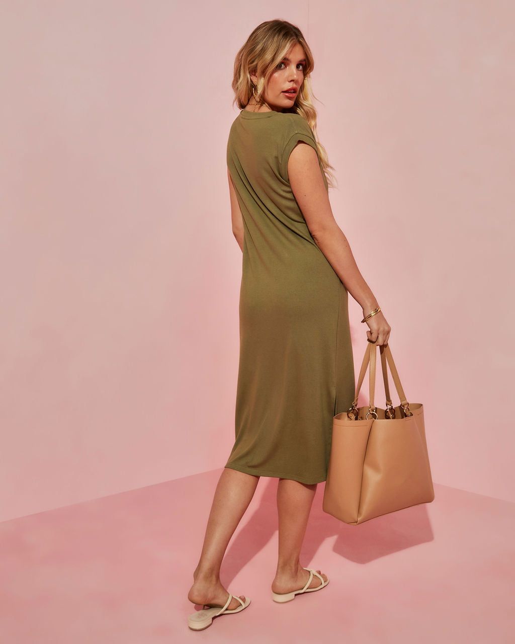 Ashtynn Side Slit Midi Dress sold by Vici product image thumbnail 2