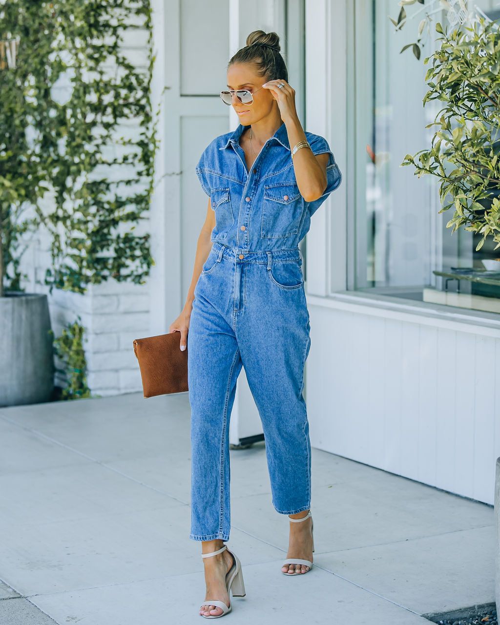 Aisha Pocketed Sleeveless Denim Jumpsuit - FINAL SALE sold by Vici product image thumbnail 7