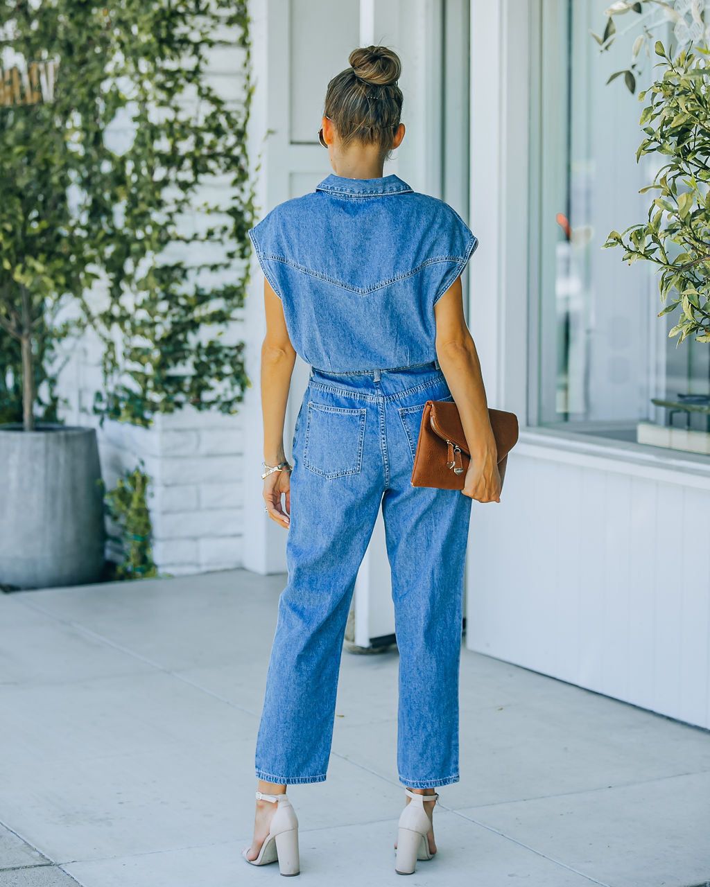 Aisha Pocketed Sleeveless Denim Jumpsuit - FINAL SALE sold by Vici product image thumbnail 2