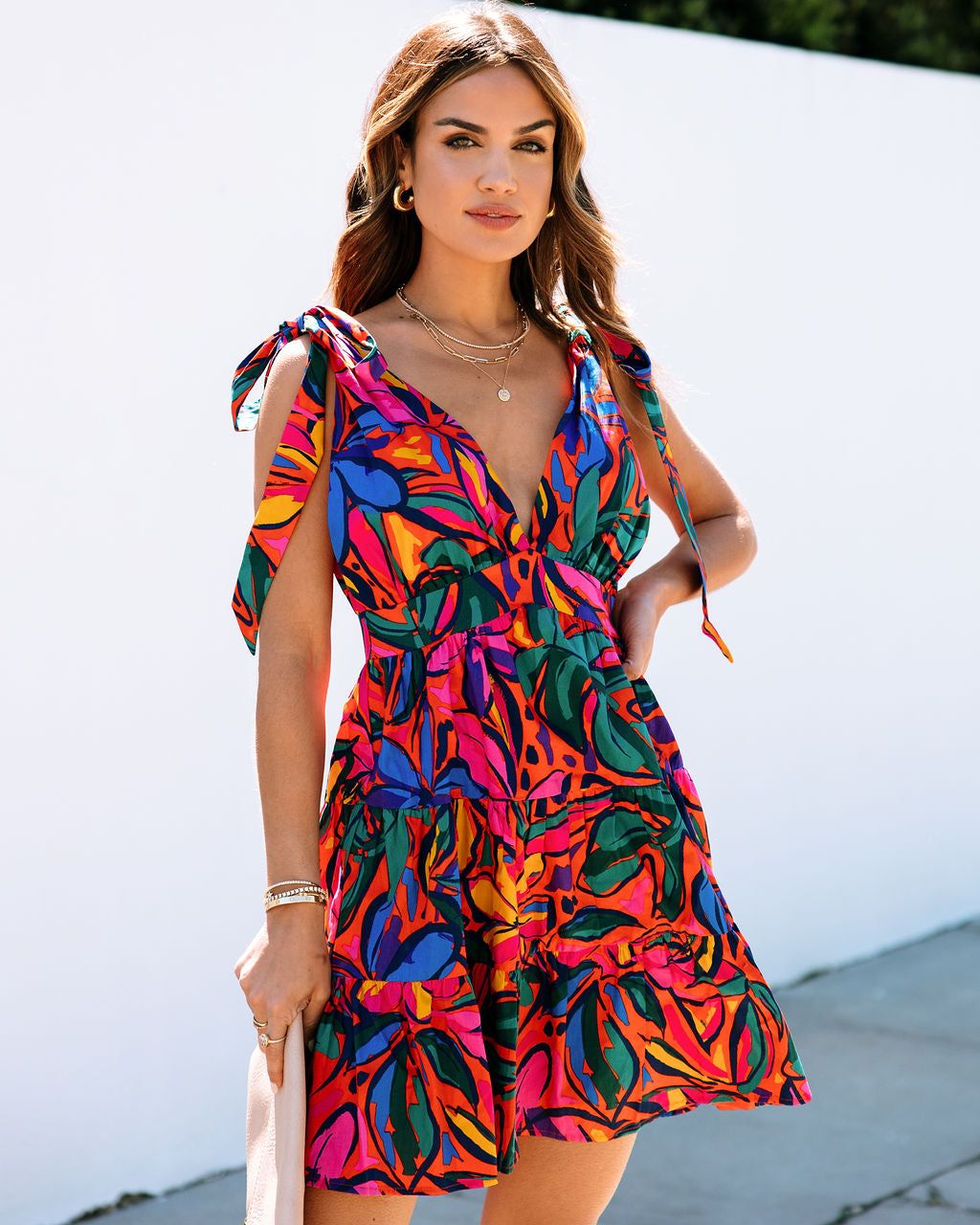 Tropicana Cotton Tiered Mini Dress - FINAL SALE sold by Vici product image thumbnail 7