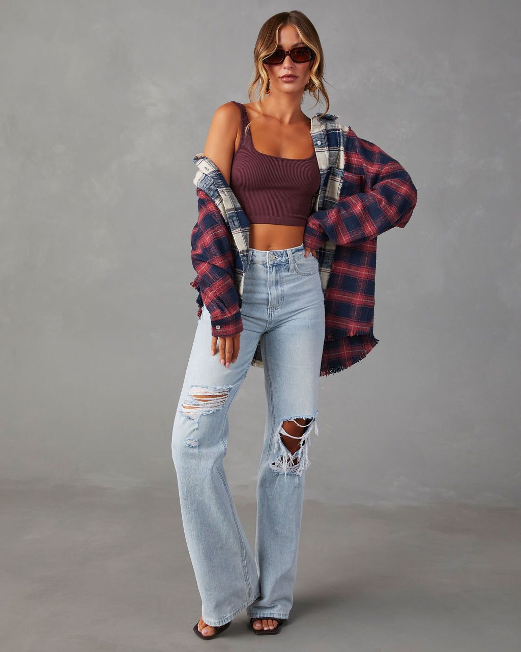 Deva Ribbed Tank Brami - Burgundy sold by Vici product image thumbnail 3