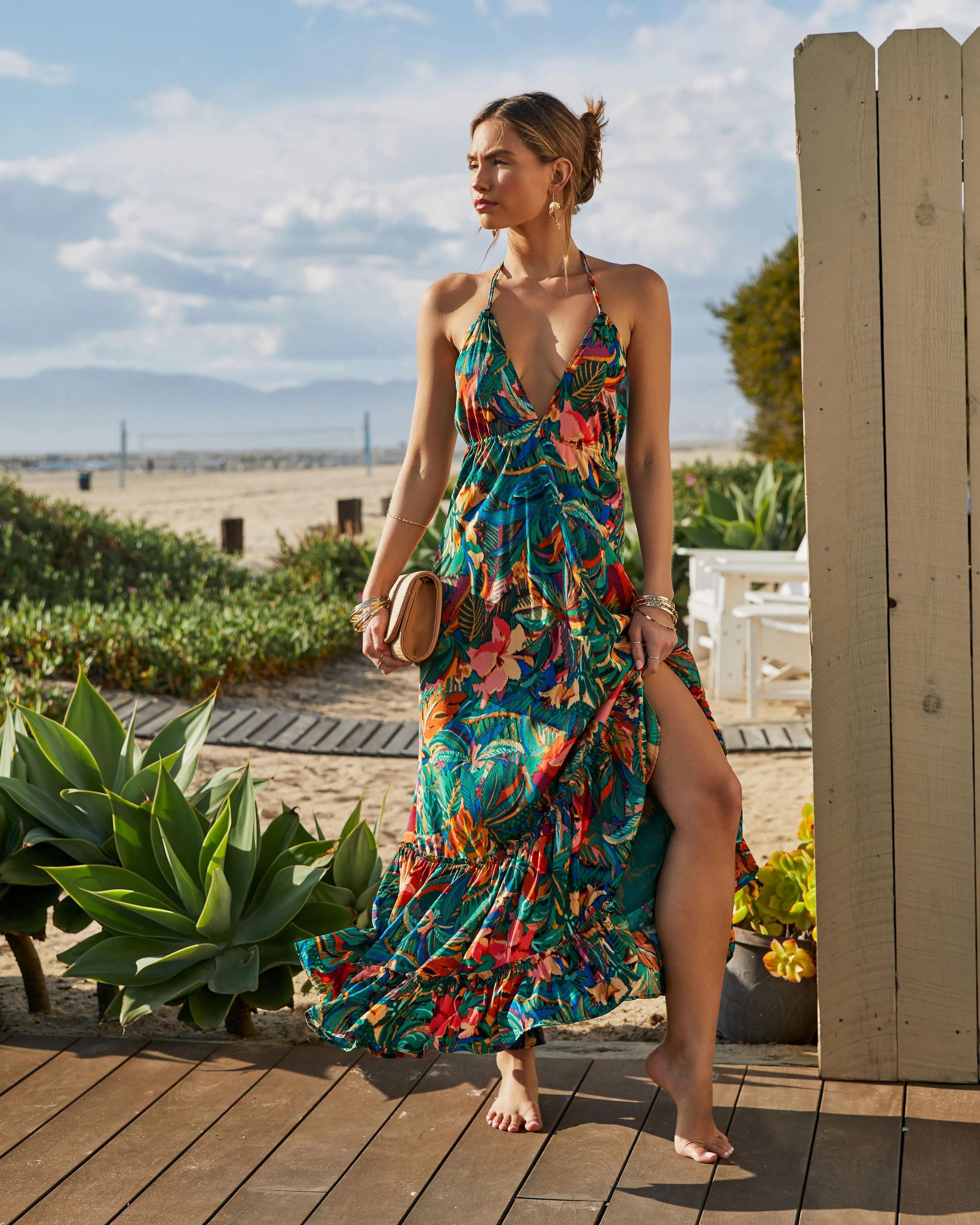 Ophira Tropical Print Maxi Dress sold by Vici product image thumbnail 3