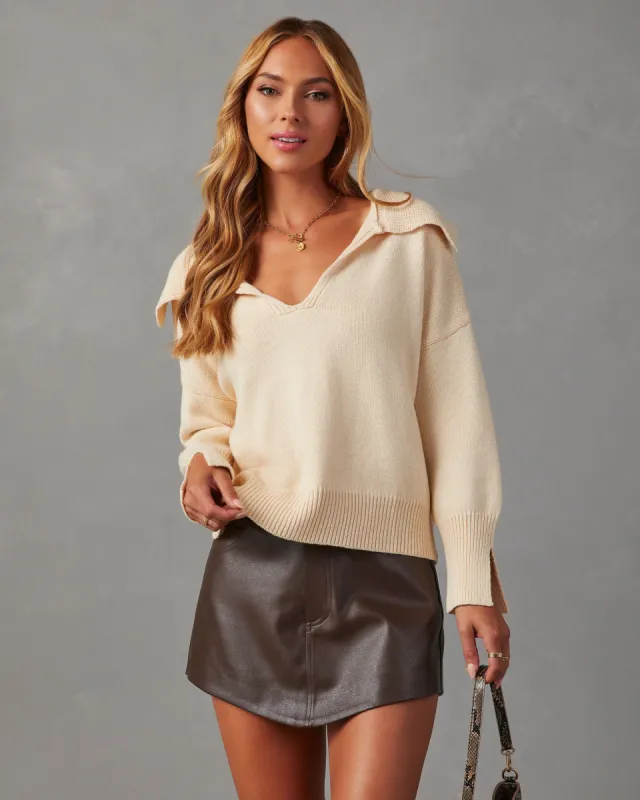 Avaleigh Collared Pullover Sweater sold by Vici