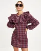 Be Merry Plaid Ruffle Mini Dress sold by Vici