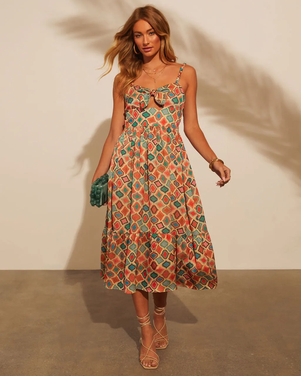 Rochelle Cutout Printed Midi Dress sold by Vici product image thumbnail 3