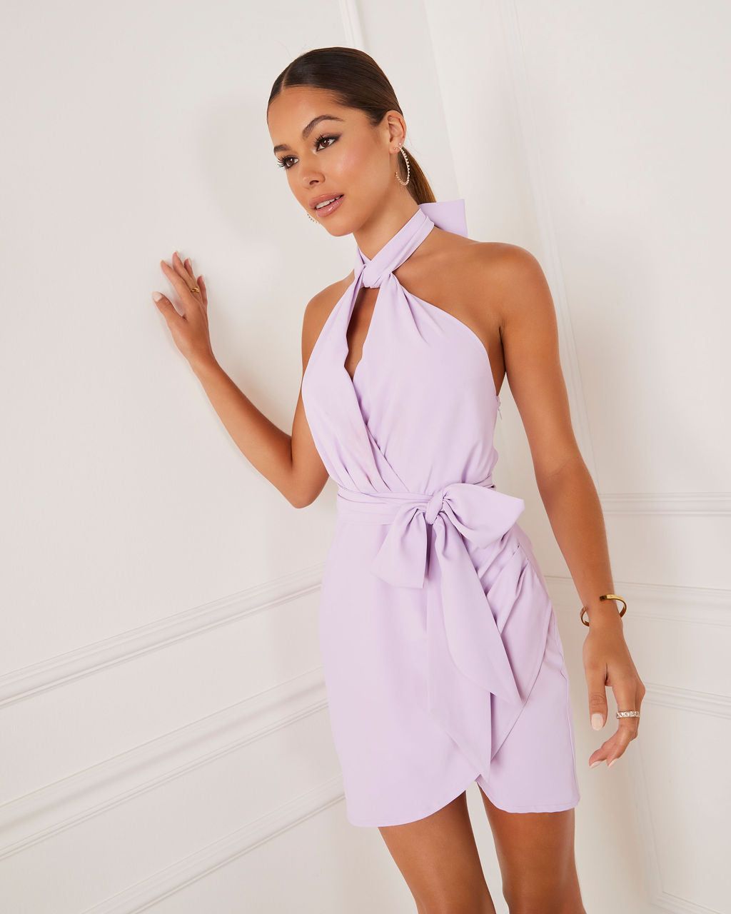 Zephyra Halter Mini Dress - Lavender - SALE sold by Vici product image thumbnail 5