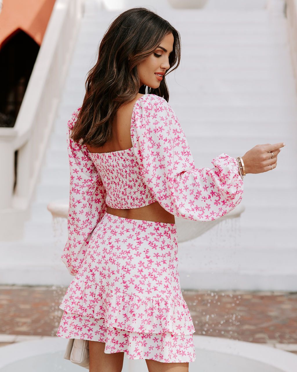 Celestine Floral Ruched Top - Pink - FINAL SALE sold by Vici product image thumbnail 8