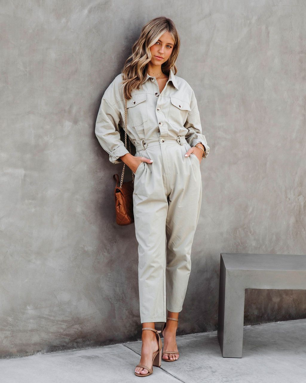 Understated Utility Cotton Pocketed Jumpsuit - Olive - FINAL SALE sold by Vici product image thumbnail 5