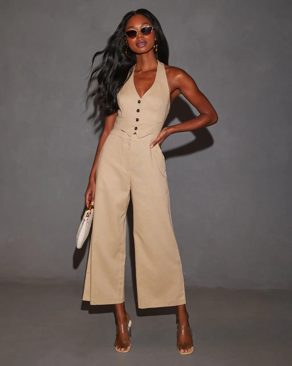 Tamar Fitted Waist Vest Jumpsuit sold by Vici product image thumbnail 5