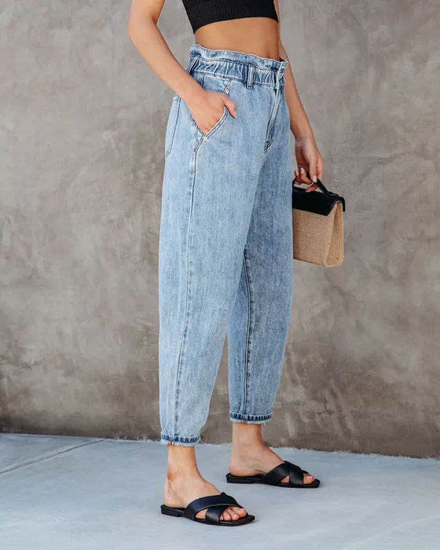 Sonnet Denim Paper Bag Pants sold by Vici