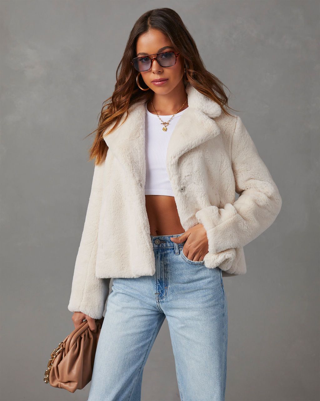 Knock Out Faux Fur Jacket sold by Vici product image thumbnail 4