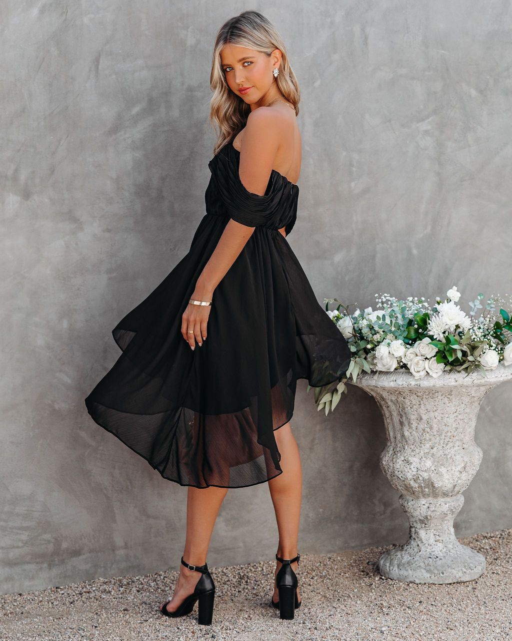Liveliest Off The Shoulder Asymmetrical Dress - Black - FINAL SALE sold by Vici product image thumbnail 7