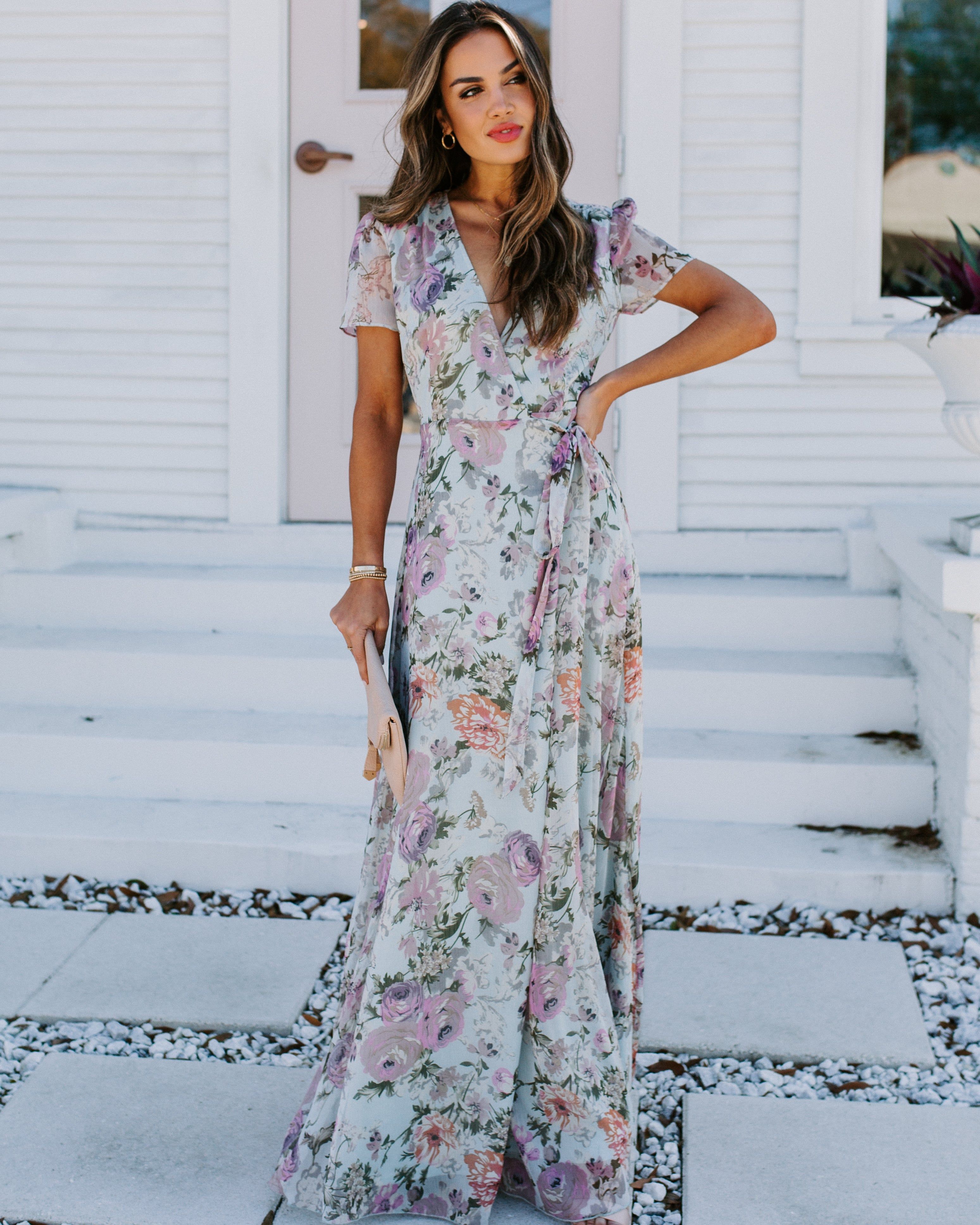 French Flair Floral Wrap Maxi Dress - FINAL SALE sold by Vici product image thumbnail 10