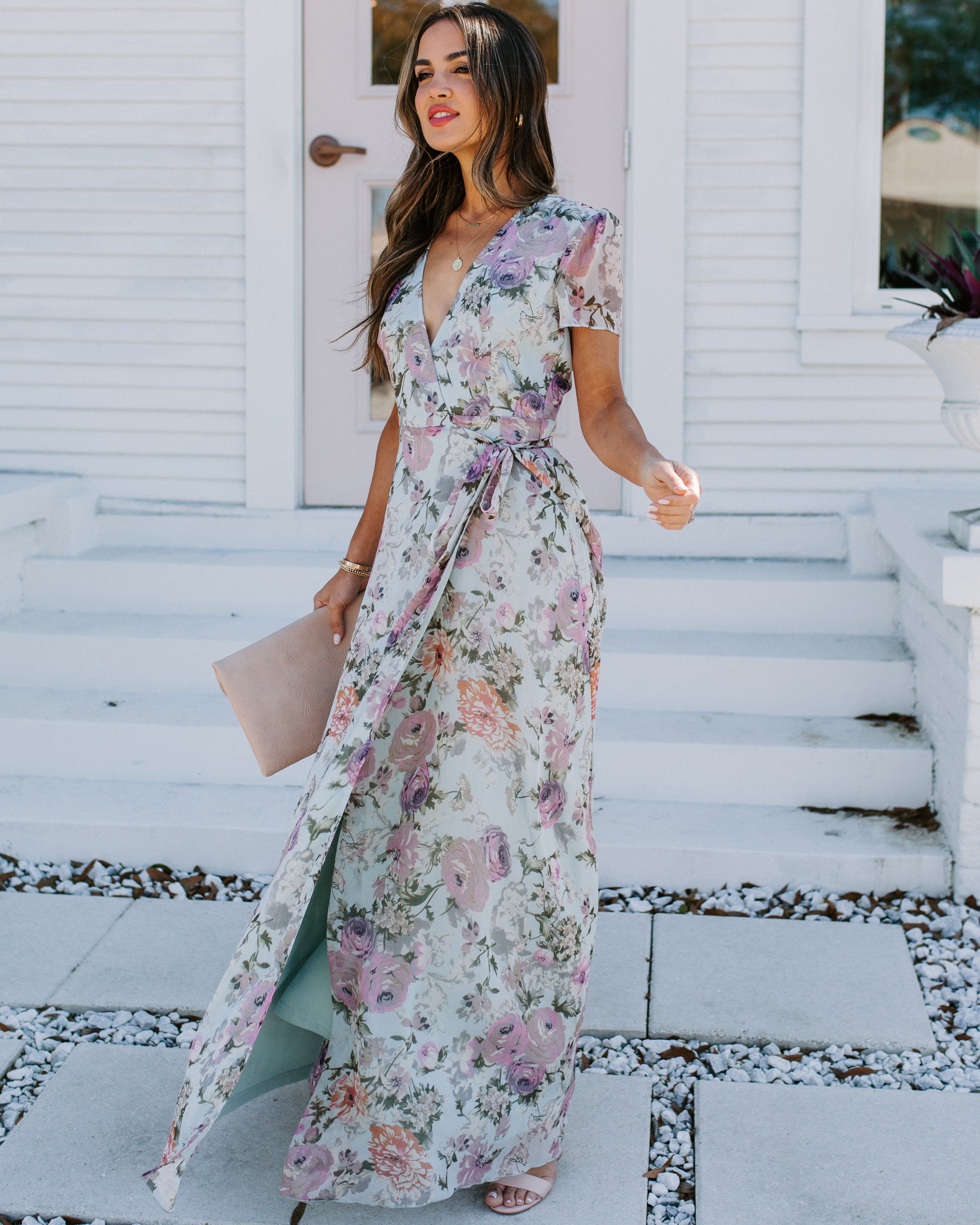 French Flair Floral Wrap Maxi Dress - FINAL SALE sold by Vici product image thumbnail 5