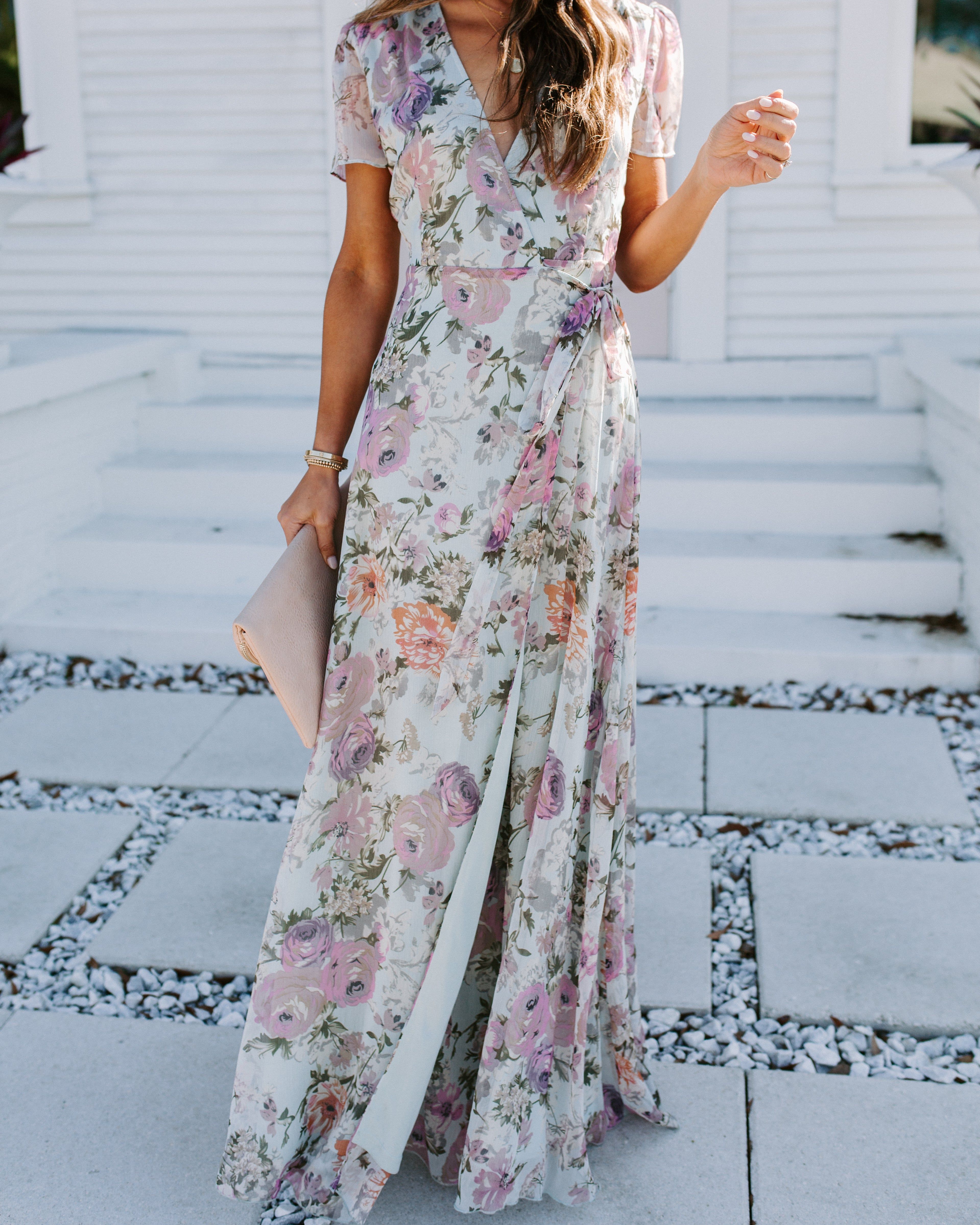 French Flair Floral Wrap Maxi Dress - FINAL SALE sold by Vici product image thumbnail 8