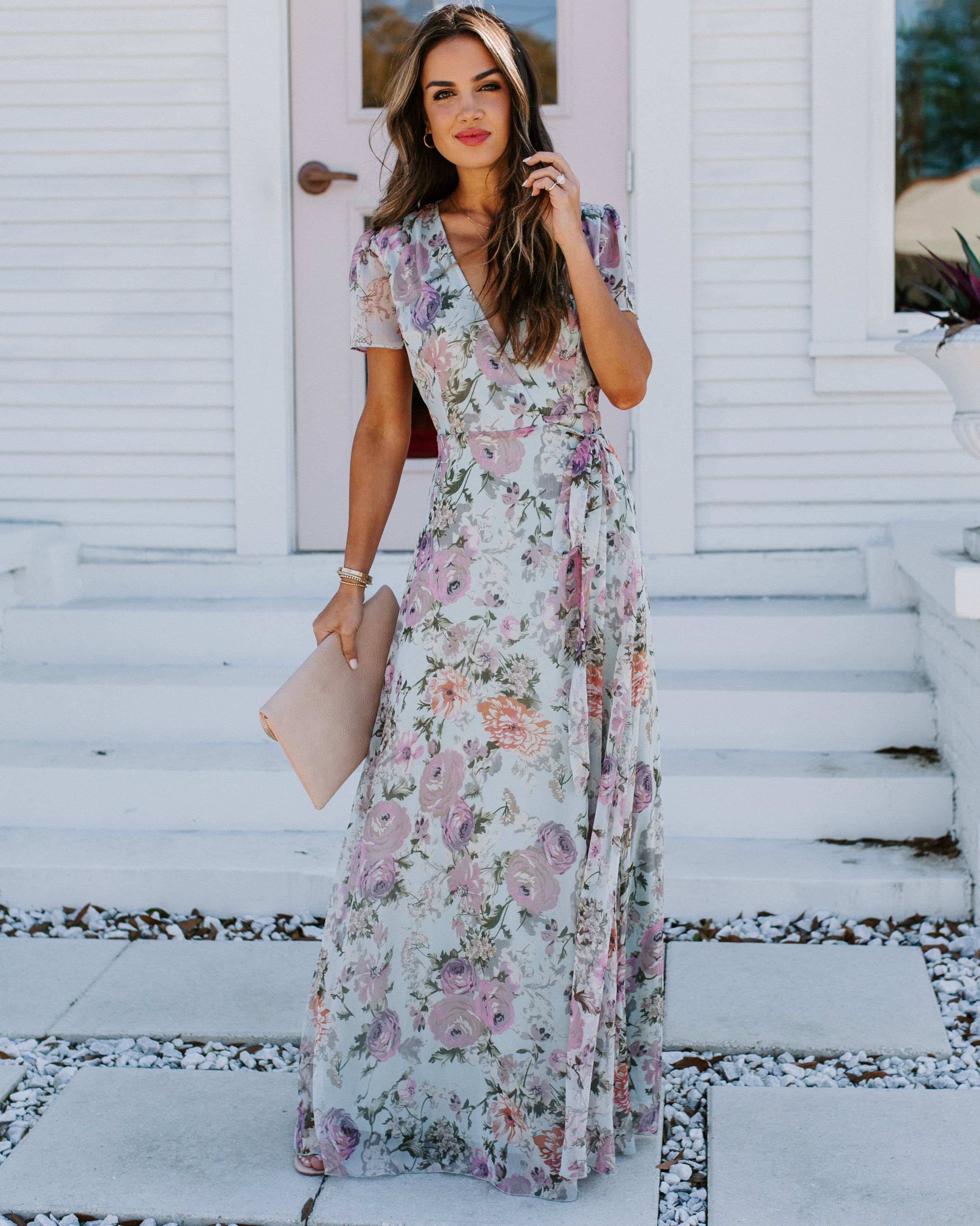 French Flair Floral Wrap Maxi Dress - FINAL SALE sold by Vici