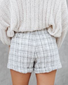Adelaide Tweed Pocketed Shorts -  Ivory/Beige - FINAL SALE sold by Vici