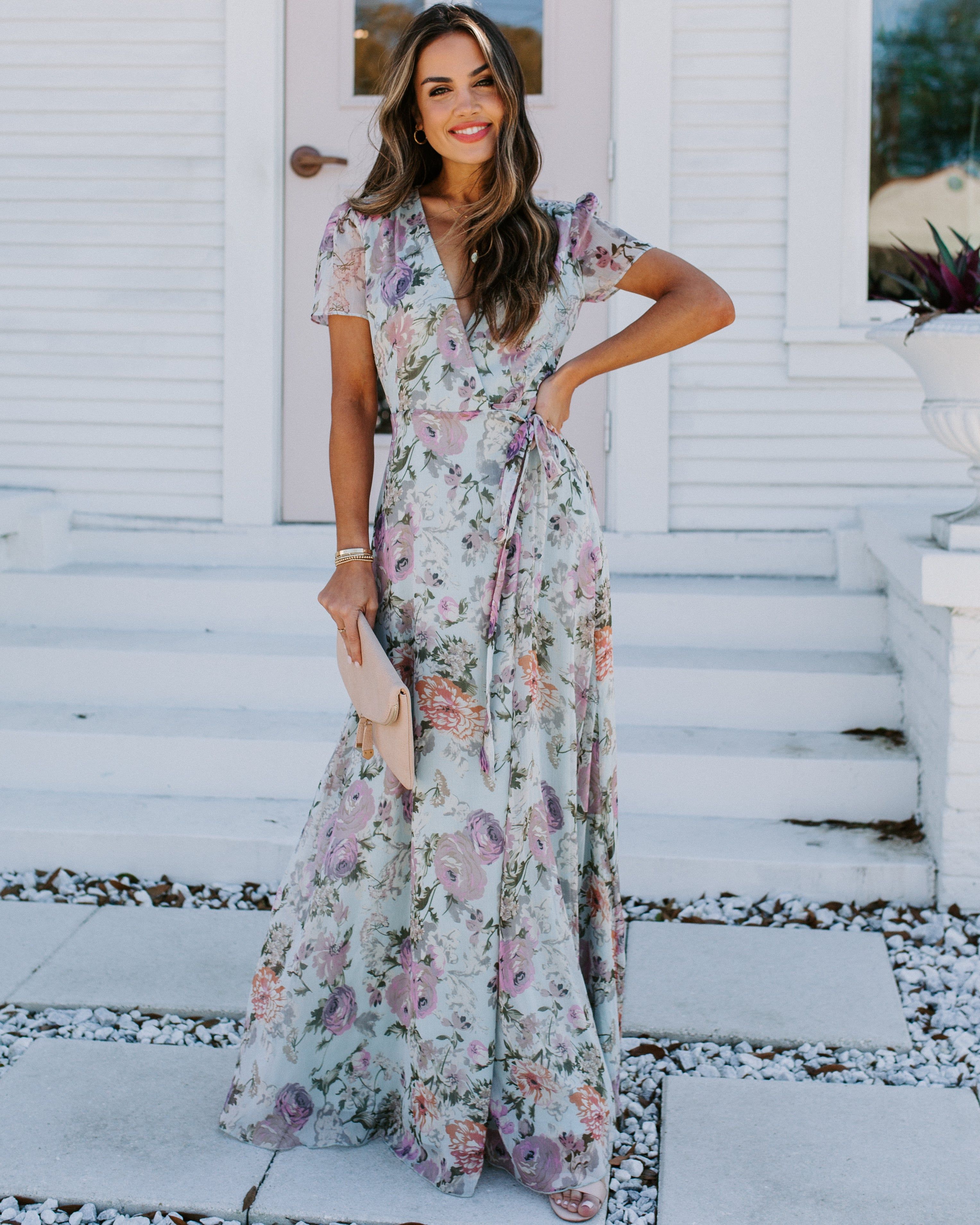 French Flair Floral Wrap Maxi Dress - FINAL SALE sold by Vici product image thumbnail 9