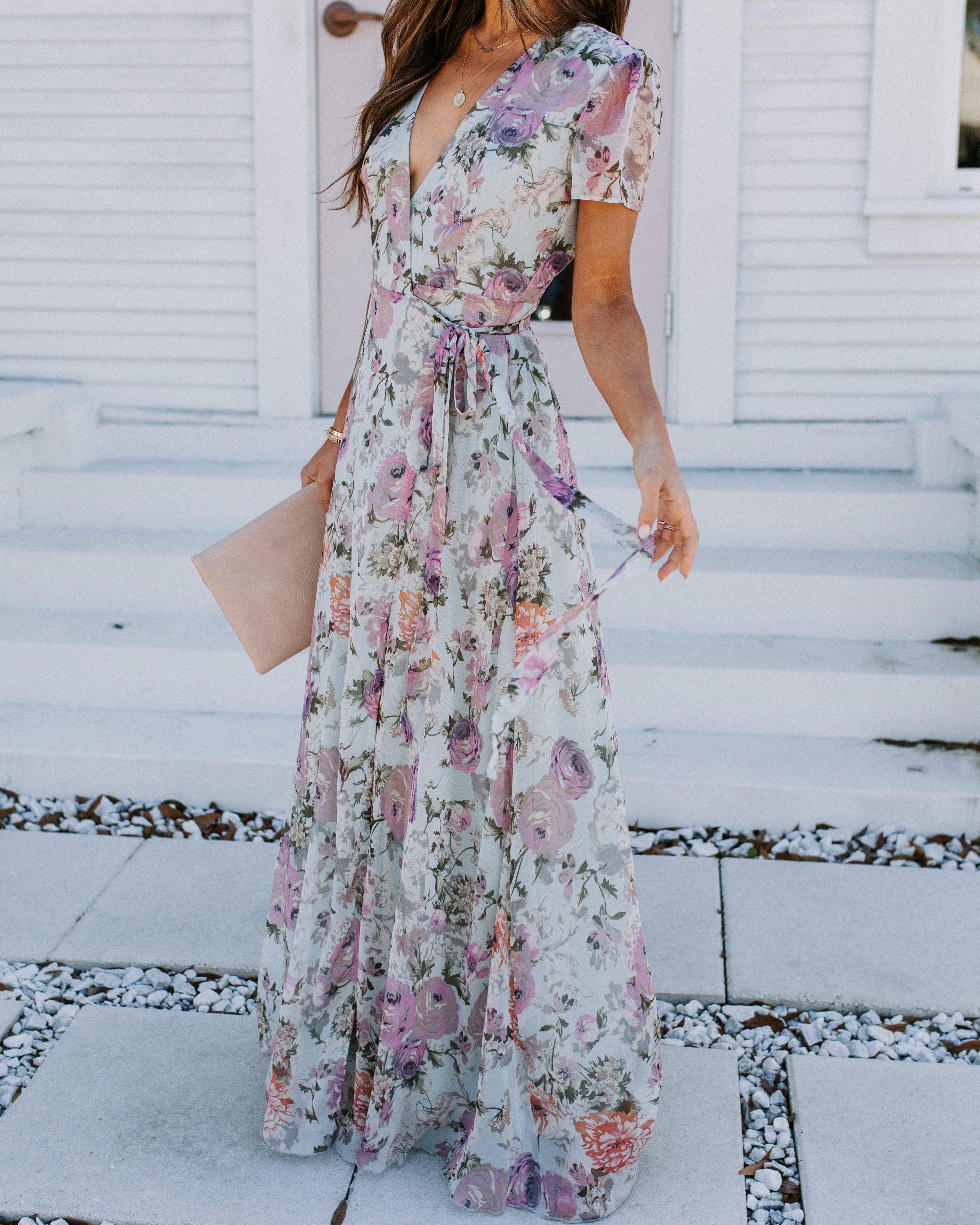 French Flair Floral Wrap Maxi Dress - FINAL SALE sold by Vici product image thumbnail 3