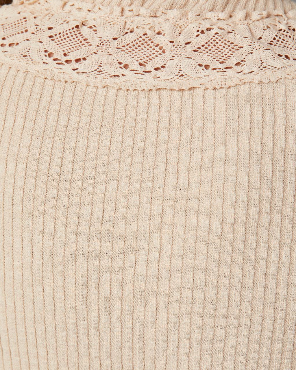 Estes Button Front Long Sleeve Bodysuit - Beige - SALE sold by Vici product image thumbnail 4