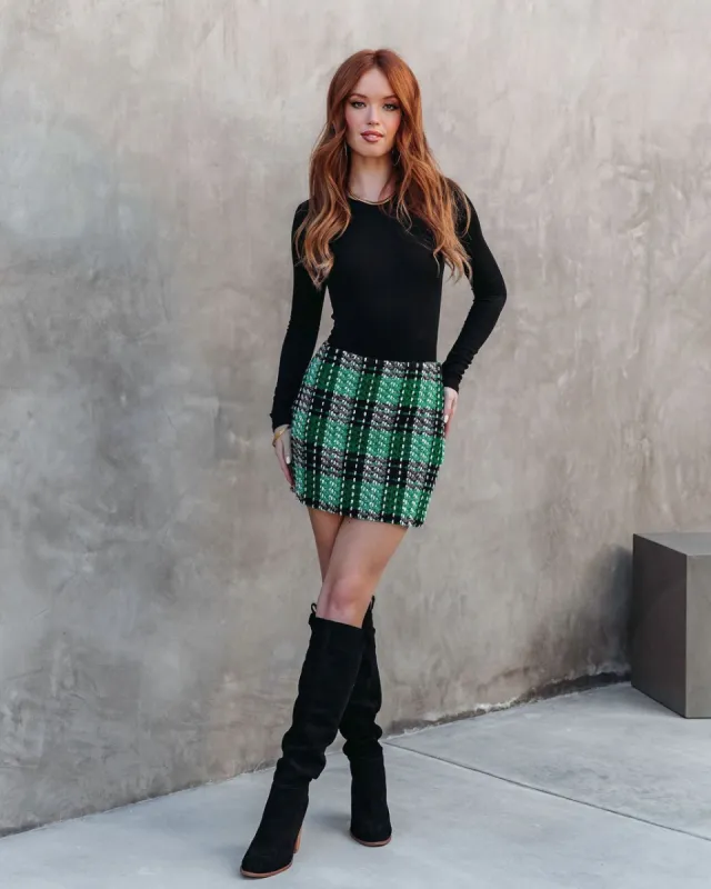 Britney Plaid Woven Mini Skirt sold by Vici