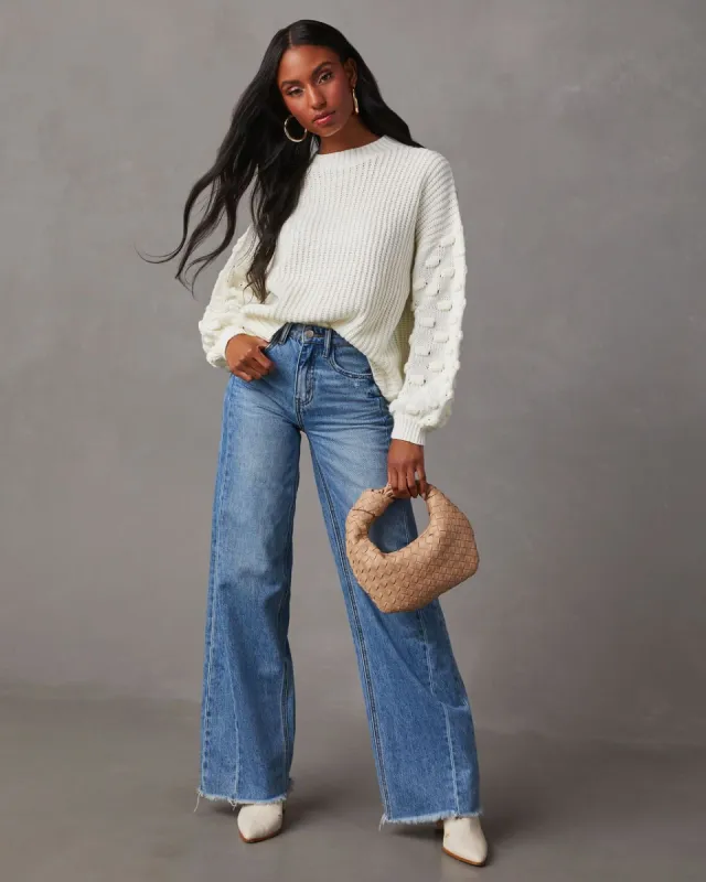 Fall Bucket List Knit Sweater - White sold by Vici