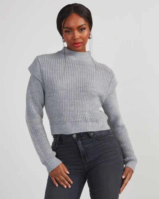 Nonnie Knit Pullover Sweater - Heather Grey sold by Vici