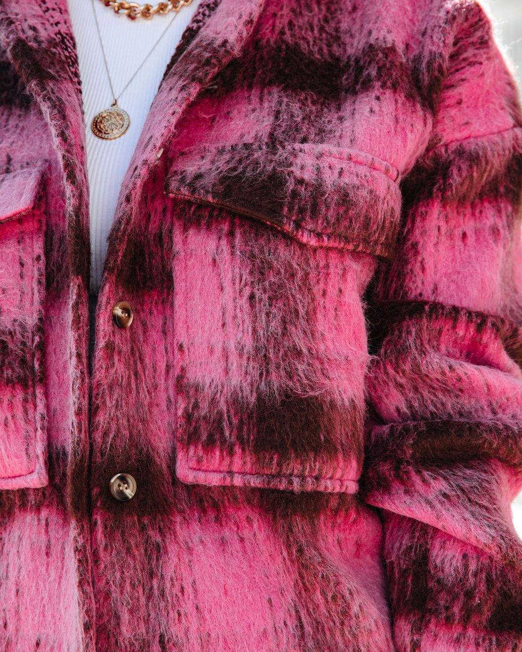 Londynn Plaid Oversized Shacket sold by Vici product image thumbnail 4