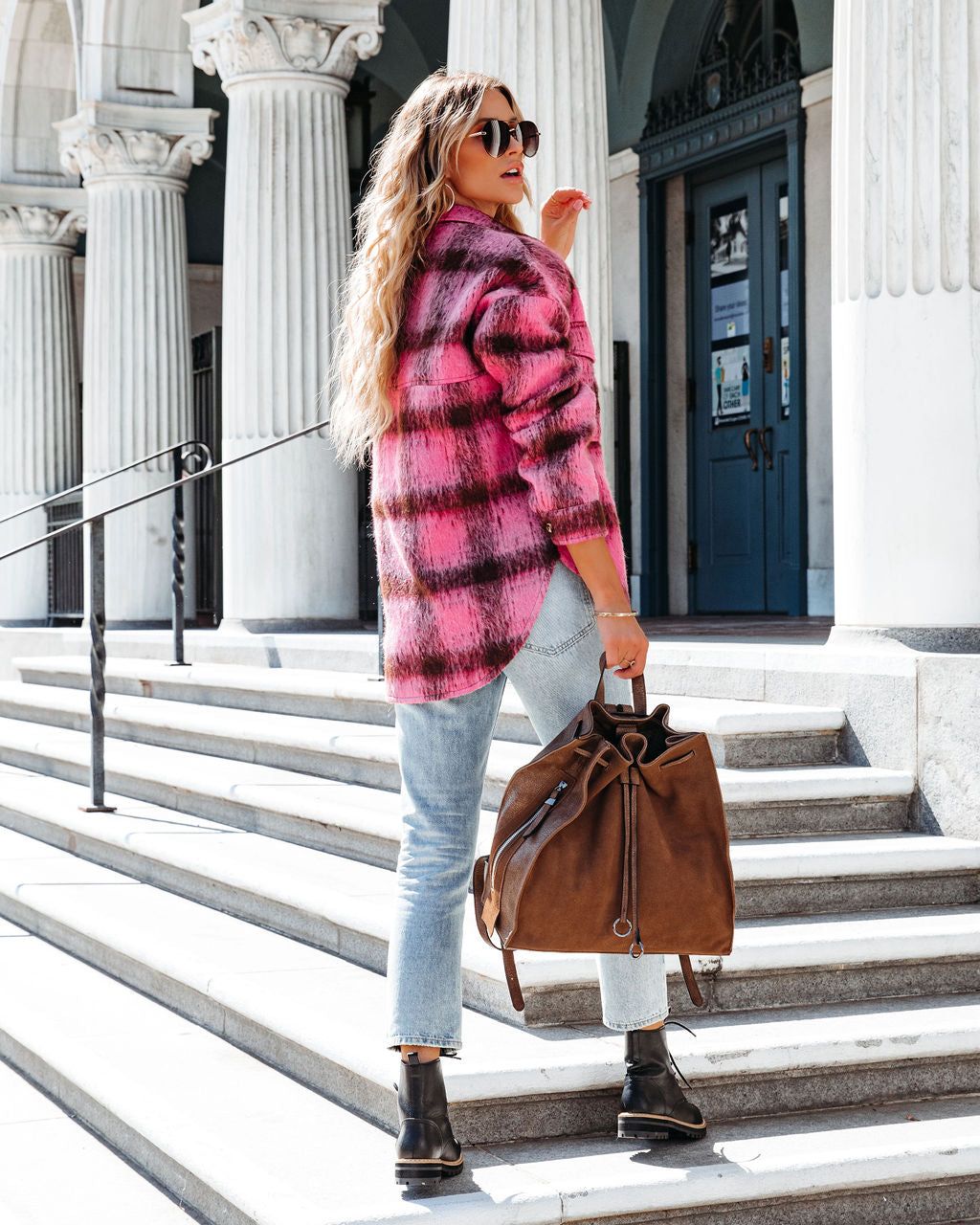 Londynn Plaid Oversized Shacket sold by Vici product image thumbnail 2