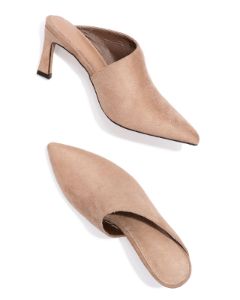Tip Top Faux Suede Kitten Heel Mule - Taupe - FINAL SALE sold by Vici