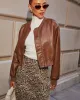 Swept Away Faux Leather Bomber Jacket sold by Vici
