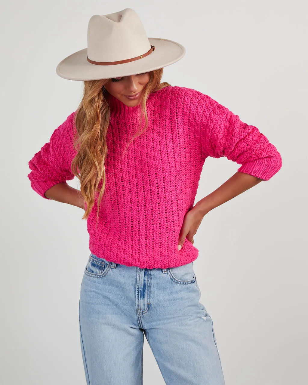 Kerri Textured Mock Neck Knit Sweater sold by Vici product image thumbnail 5