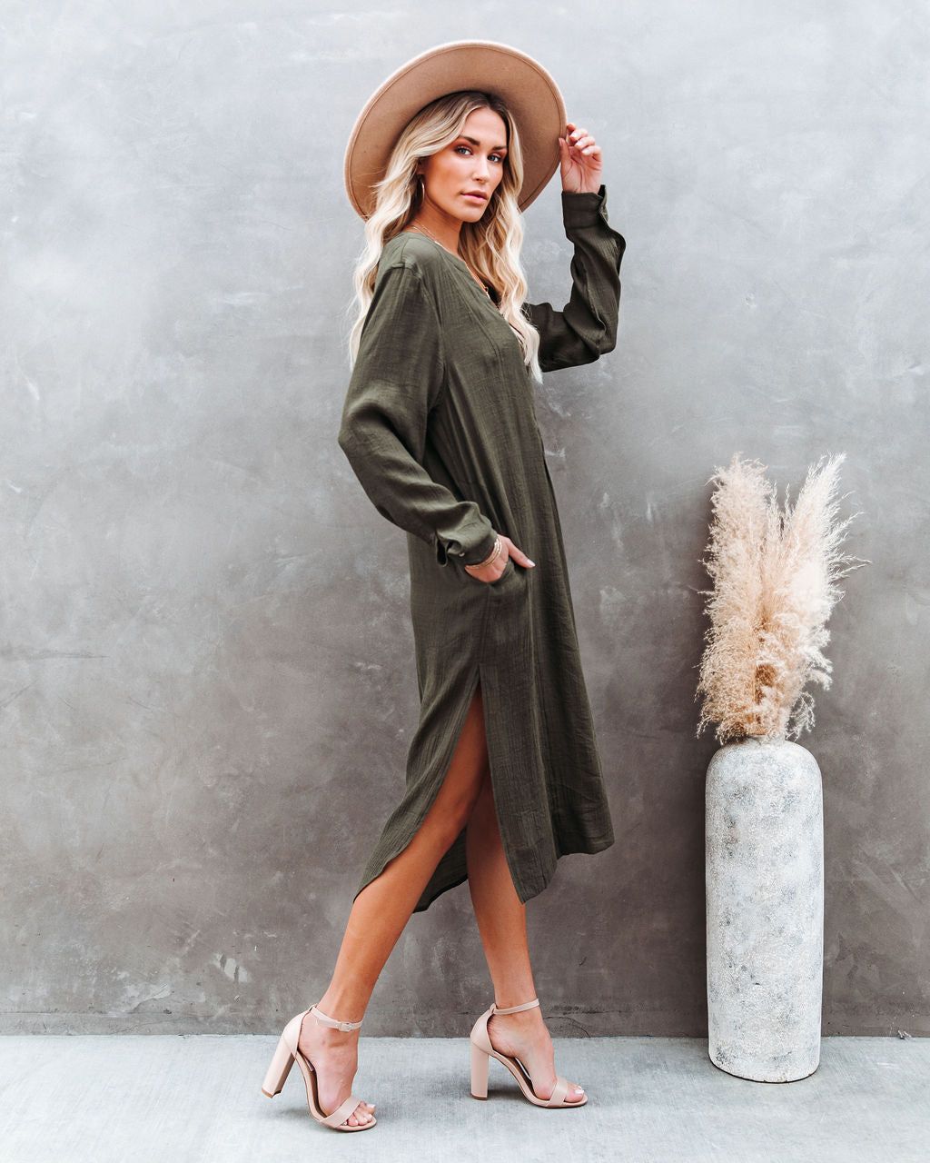 Bali Pocketed Kaftan Dress - Olive - FINAL SALE sold by Vici product image thumbnail 9