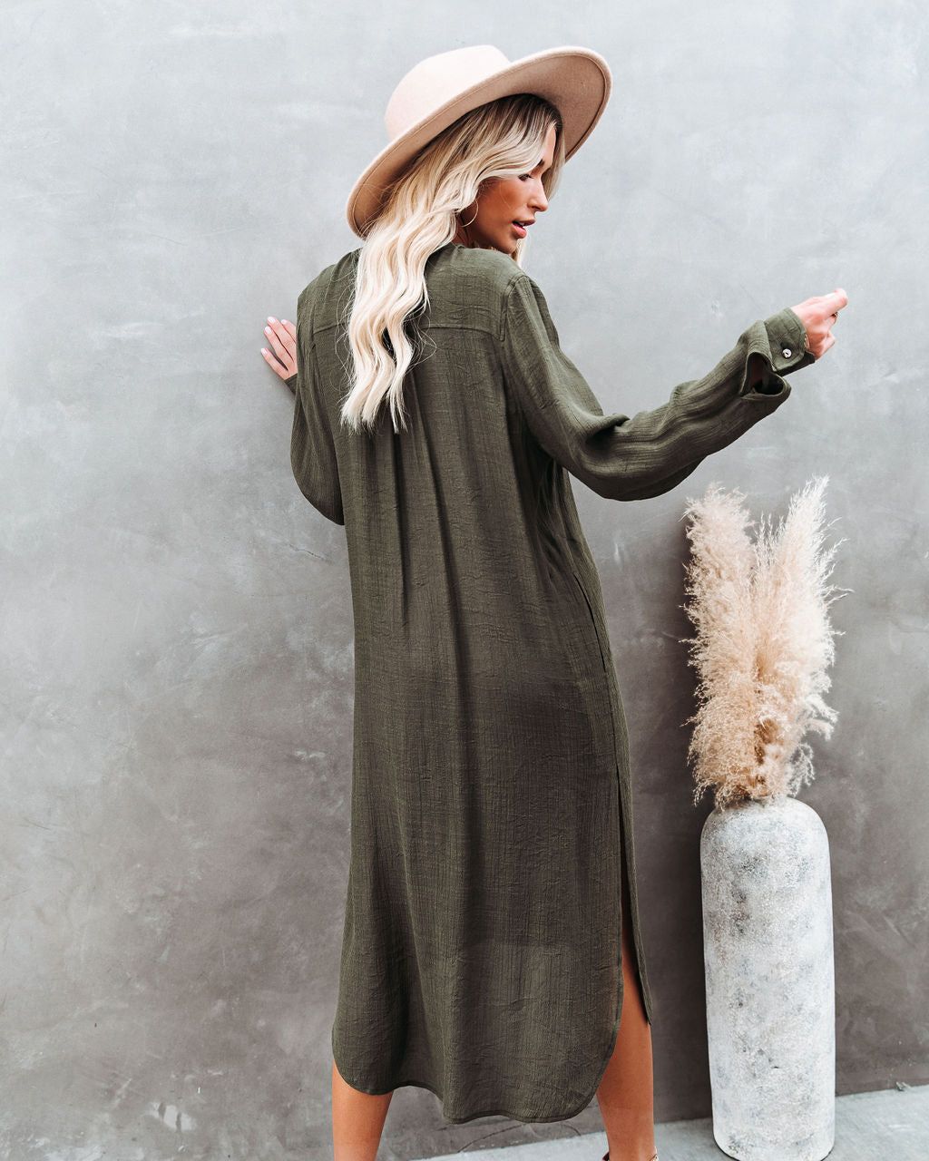 Bali Pocketed Kaftan Dress - Olive - FINAL SALE sold by Vici product image thumbnail 2