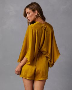 Maven Satin Kimono Sleeve Romper sold by Vici