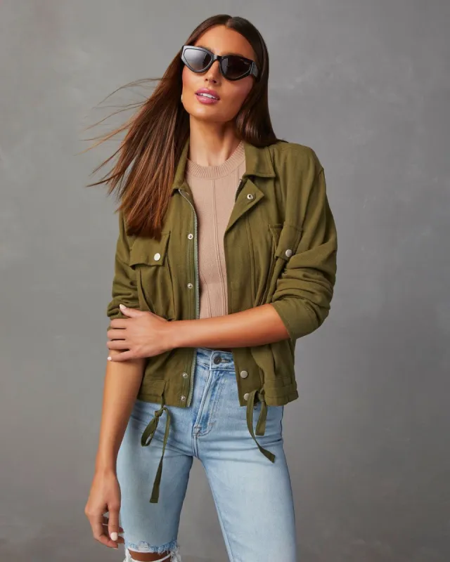 Capone Lightweight Utility Jacket - Olive - SALE sold by Vici